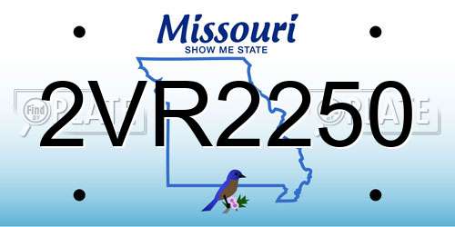 2VR2250 Missouri License Plate