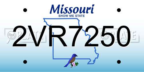 2VR7250 Missouri License Plate