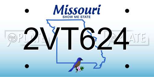 2VT624 Missouri License Plate