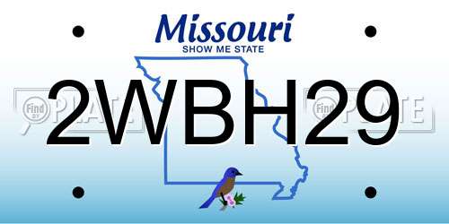 2WBH29 Missouri License Plate