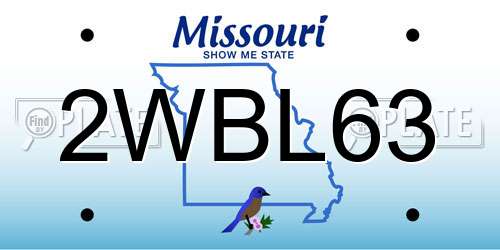 2WBL63 Missouri License Plate