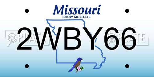 2WBY66 Missouri License Plate