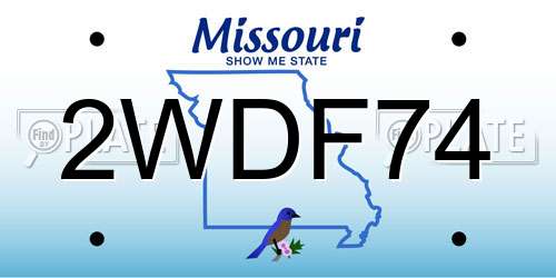 2WDF74 Missouri License Plate