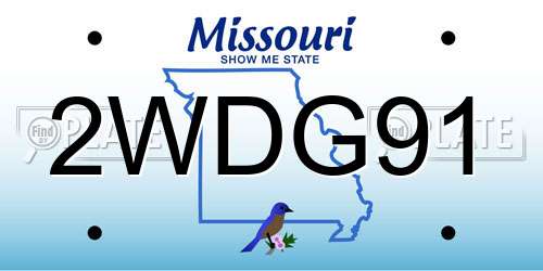 2WDG91 Missouri License Plate