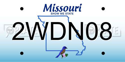 2WDN08 Missouri License Plate