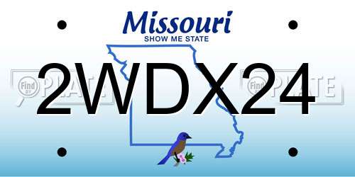 2WDX24 Missouri License Plate