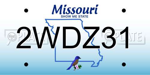 2WDZ31 Missouri License Plate