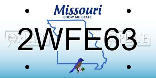2WFE63 Missouri License Plate
