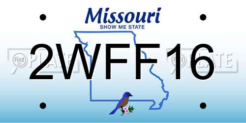 2WFF16 Missouri License Plate