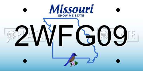 2WFG09 Missouri License Plate