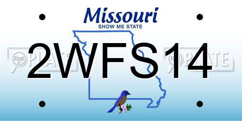 2WFS14 Missouri License Plate