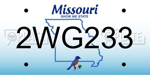 2WG233 Missouri License Plate