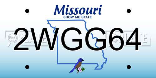 2WGG64 Missouri License Plate
