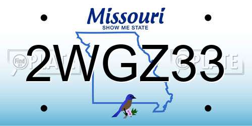 2WGZ33 Missouri License Plate