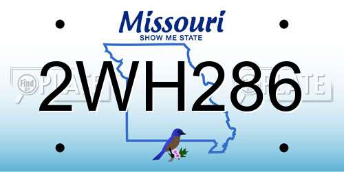 2WH286 Missouri License Plate