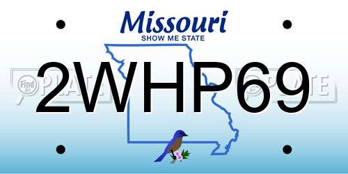 2WHP69 Missouri License Plate