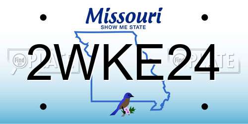 2WKE24 Missouri License Plate