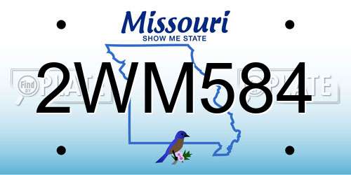 2WM584 Missouri License Plate