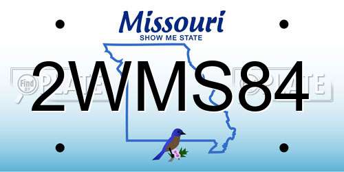 2WMS84 Missouri License Plate