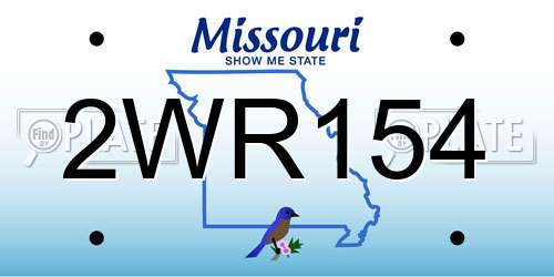 2WR154 Missouri License Plate