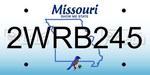 2WRB245 Missouri License Plate