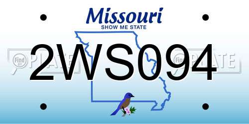 2WS094 Missouri License Plate