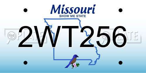 2WT256 Missouri License Plate