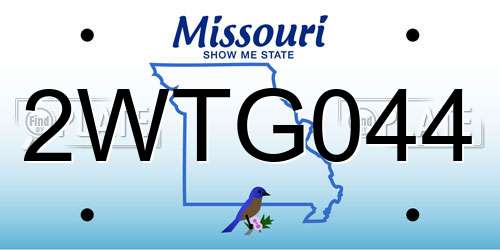 2WTG044 Missouri License Plate