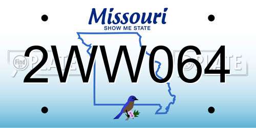 2WW064 Missouri License Plate