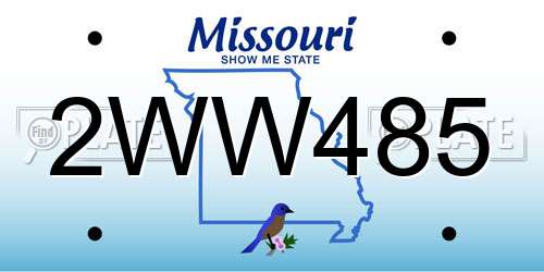 2WW485 Missouri License Plate