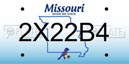 2X22B4 Missouri License Plate