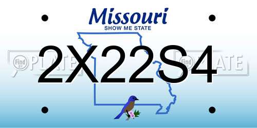 2X22S4 Missouri License Plate