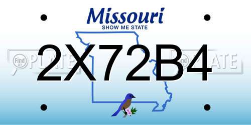 2X72B4 Missouri License Plate