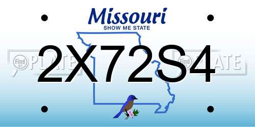 2X72S4 Missouri License Plate