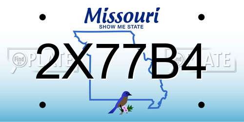 2X77B4 Missouri License Plate