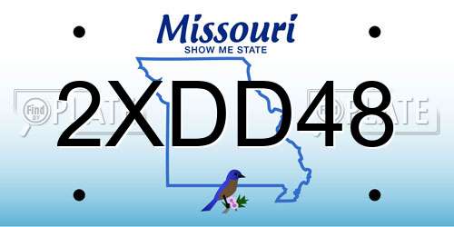 2XDD48 Missouri License Plate
