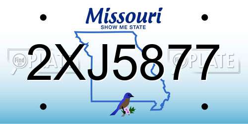 2XJ5877 Missouri License Plate