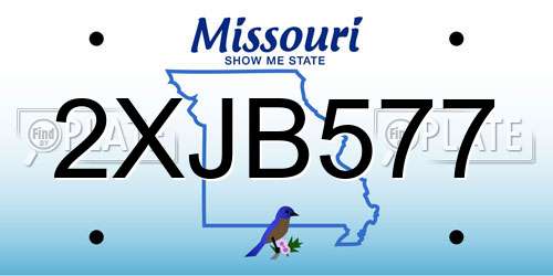 2XJB577 Missouri License Plate