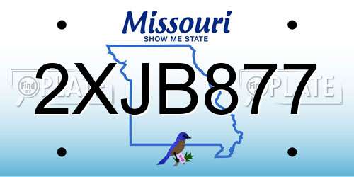 2XJB877 Missouri License Plate