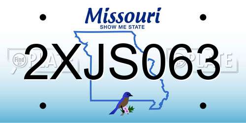 2XJS063 Missouri License Plate