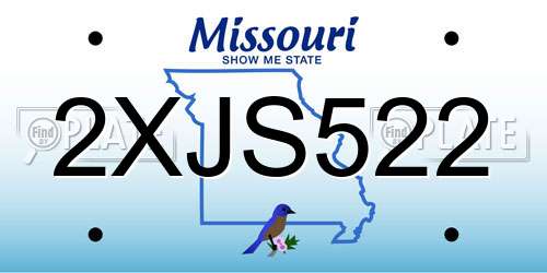 2XJS522 Missouri License Plate