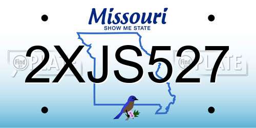 2XJS527 Missouri License Plate