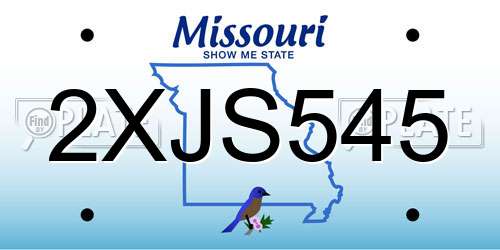 2XJS545 Missouri License Plate
