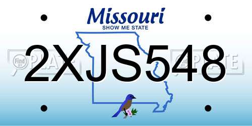 2XJS548 Missouri License Plate