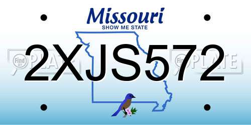 2XJS572 Missouri License Plate