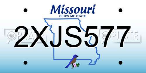 2XJS577 Missouri License Plate