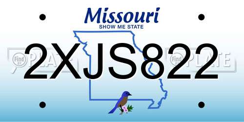2XJS822 Missouri License Plate