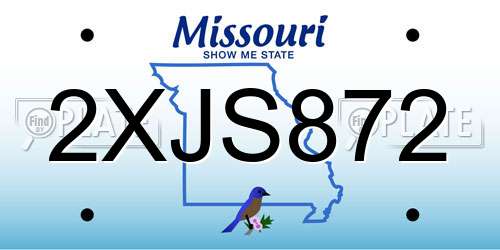 2XJS872 Missouri License Plate