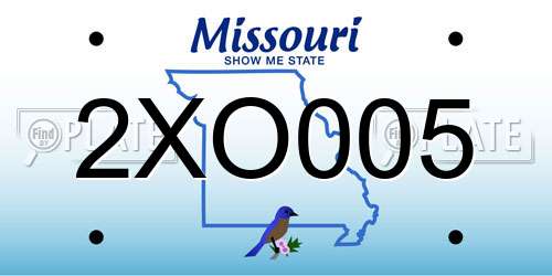 2XO005 Missouri License Plate