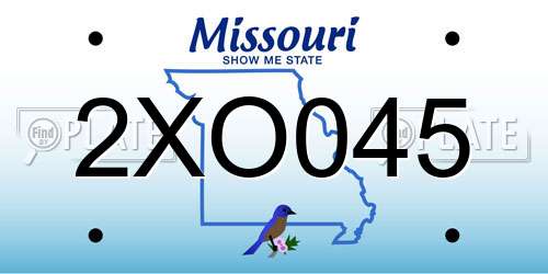 2XO045 Missouri License Plate